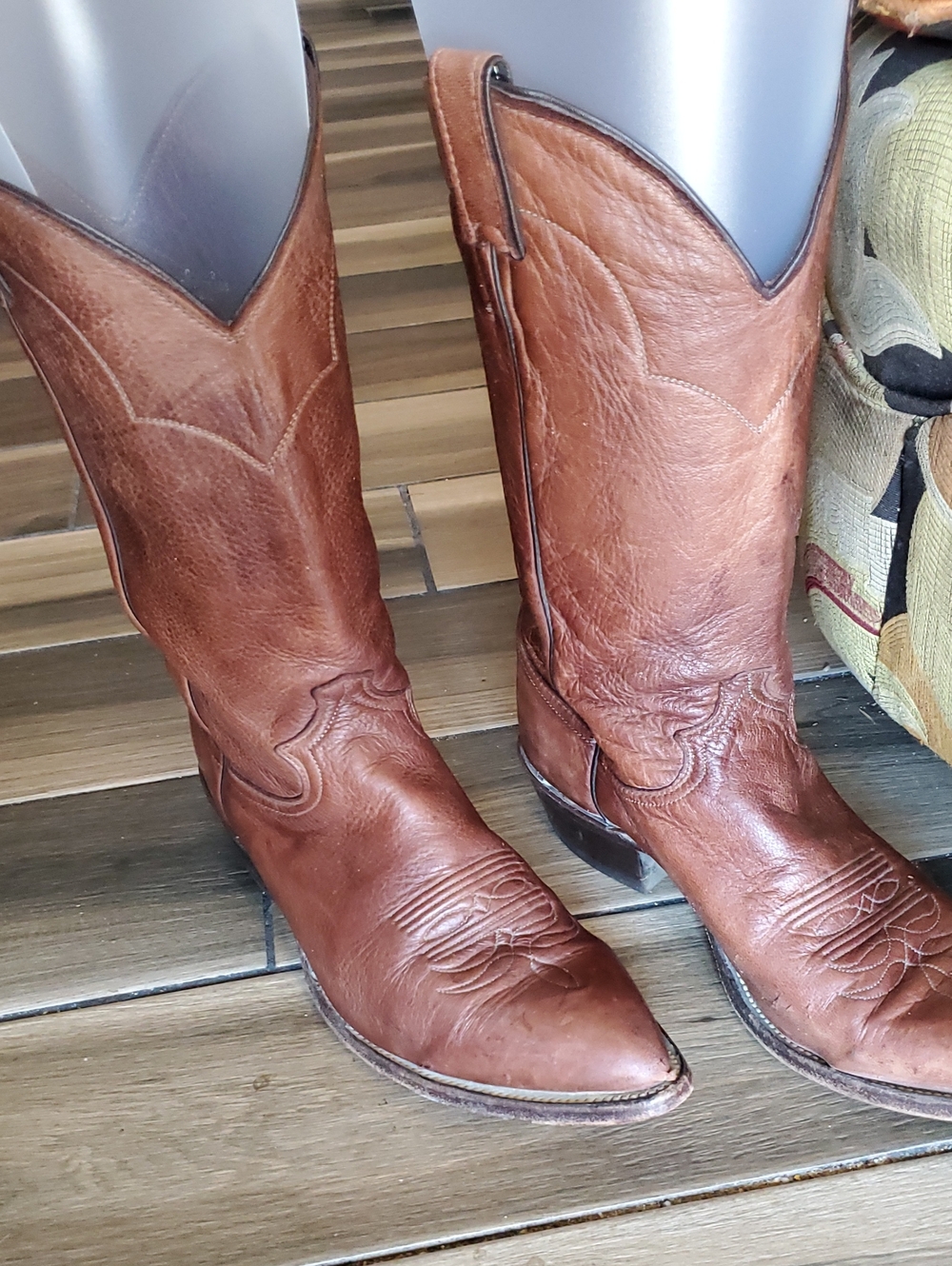 Justin Heritage Men's Brown Leather Registered 60s USA Western Cowboy Boots 10D